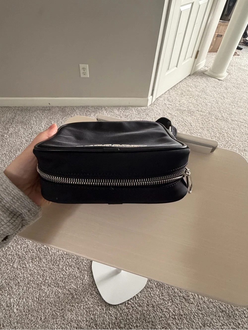 Burberry Black Messenger Bag with White Logo
